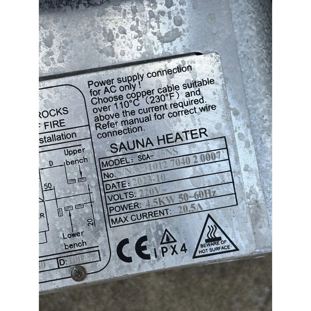 Vevor Sauna Heater SCA-45NS 4.5KW 220V Electric Sauna Stove Steam Bath
